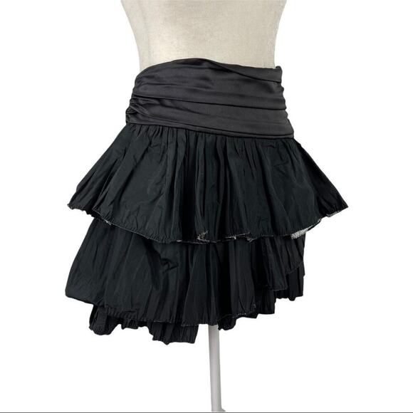 NWT Zara Black Frilled Mini Skirt With Ruffles Tiered Party Bloggers Fave Sz M - Picture 6 of 16